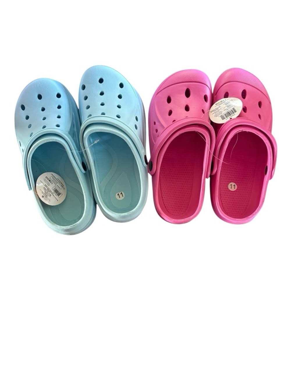 2 pair- Light Blue and Bright Pink Slip-On Women’s Sandal Clogs